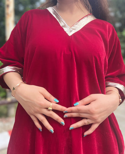 Sindoor velvet kurta set