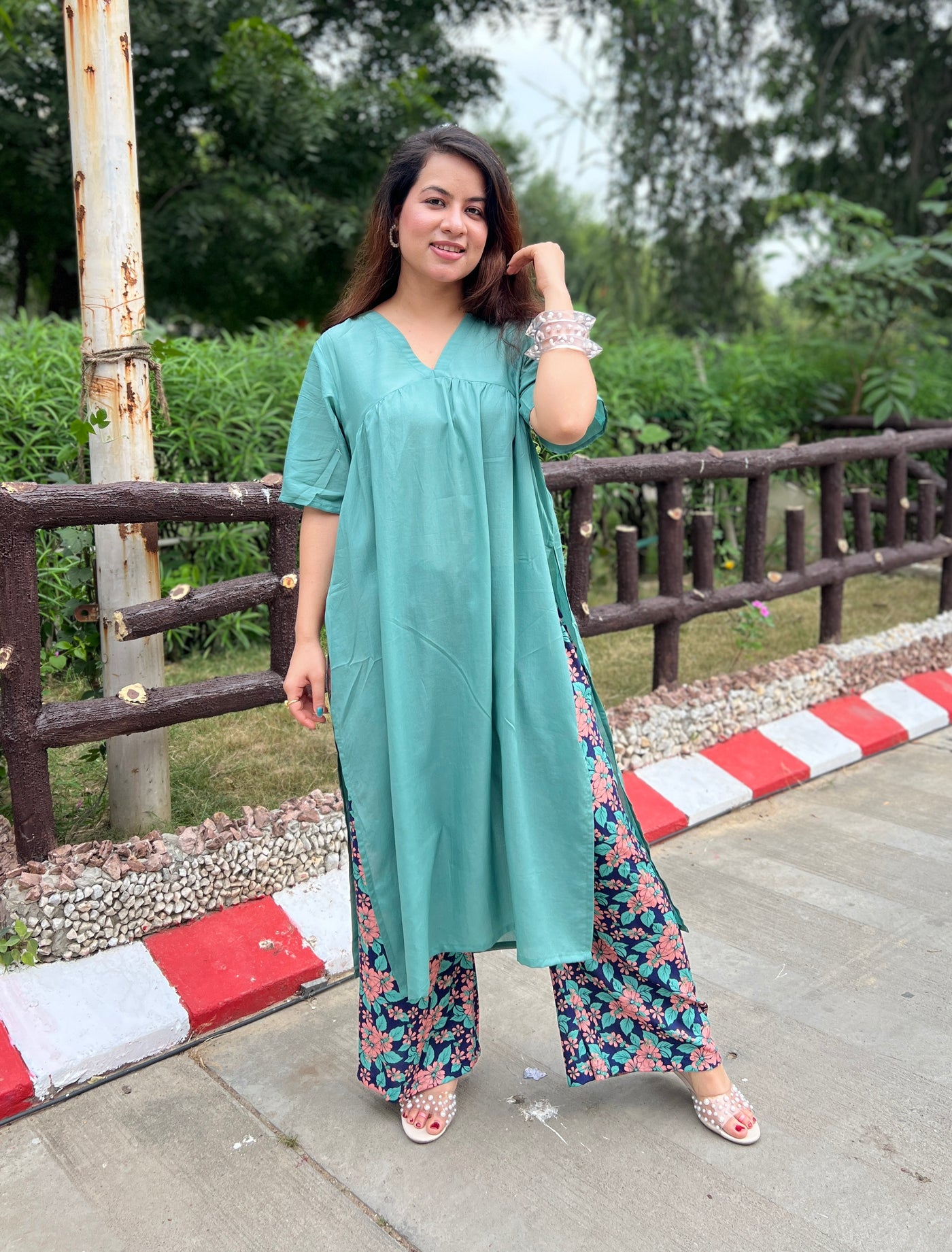 Green beatles kurta set