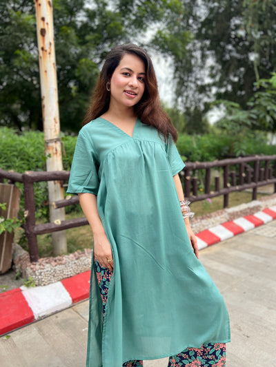 Green beatles kurta set