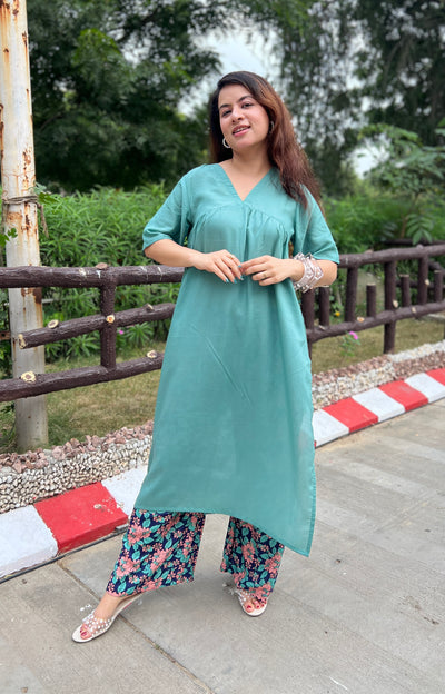 Green beatles kurta set