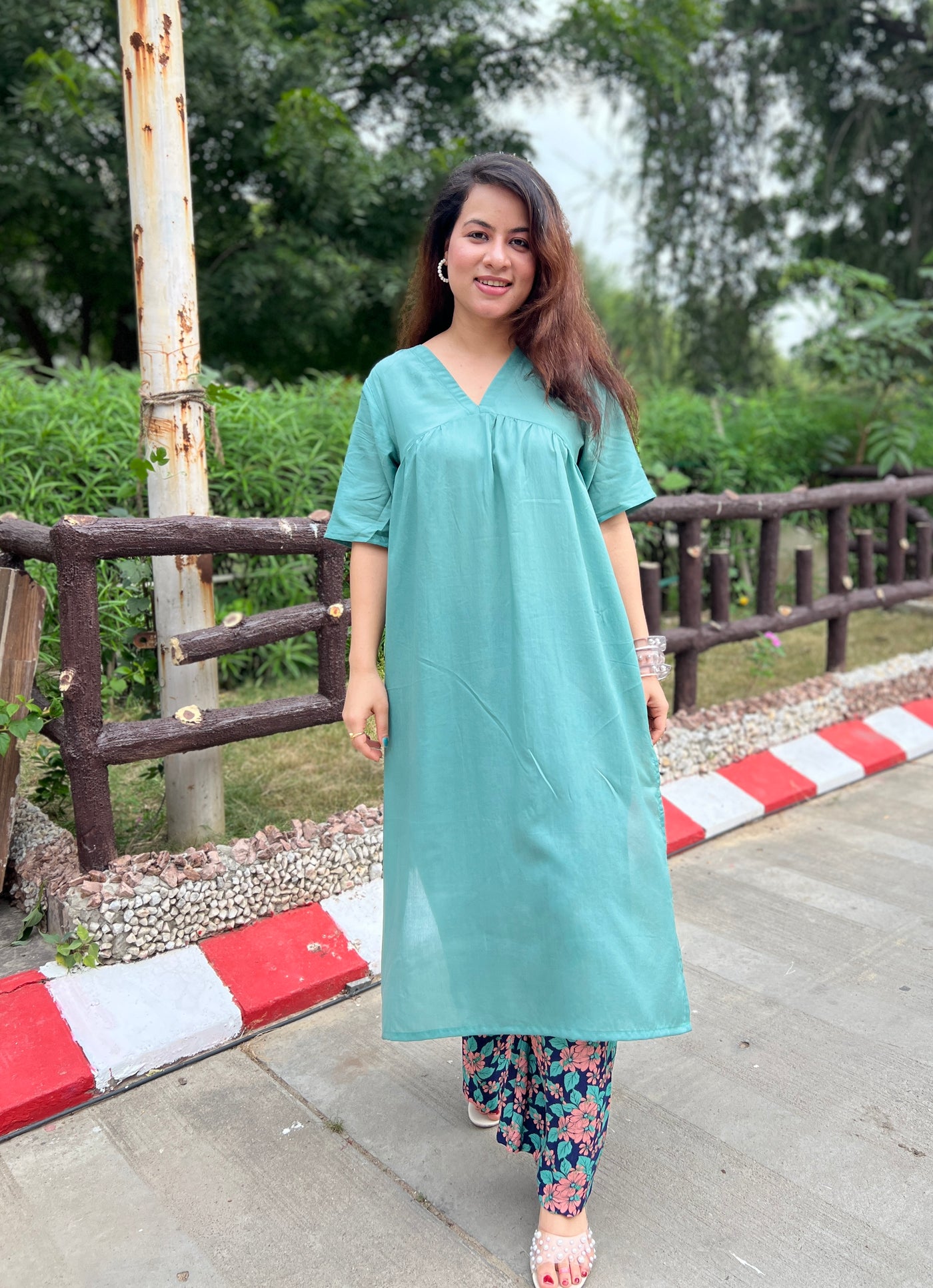 Green beatles kurta set