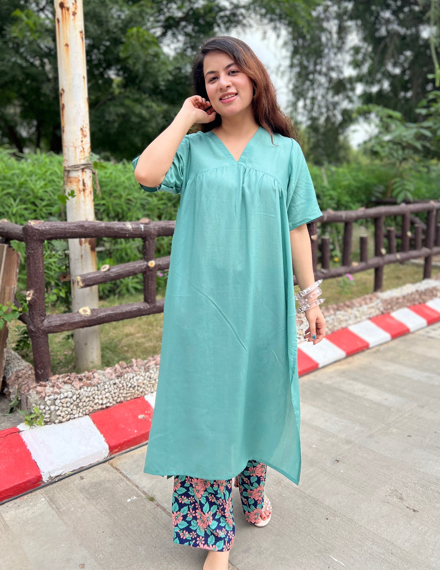 Green beatles kurta set