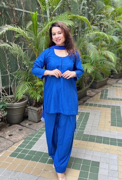 Blue potli farsi salwar set