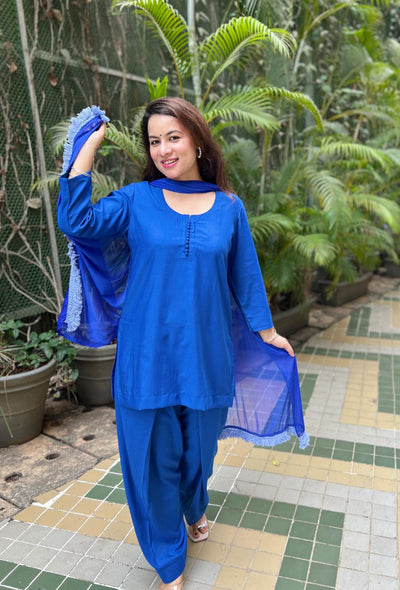 Blue potli farsi salwar set