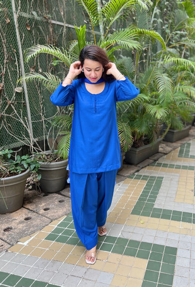 Blue potli farsi salwar set