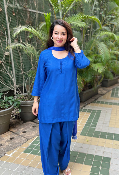Blue potli farsi salwar set