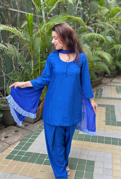 Blue potli farsi salwar set