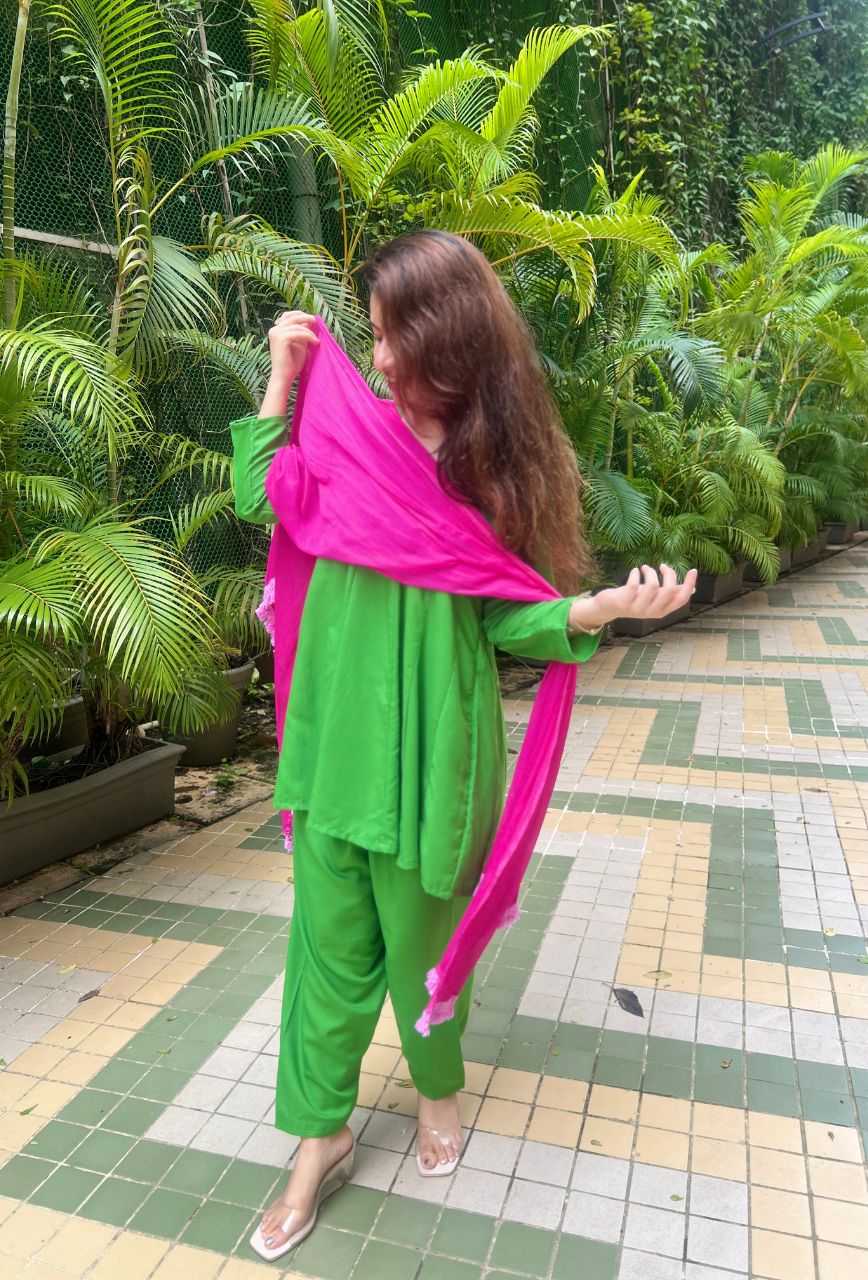 Parrot green salwar set