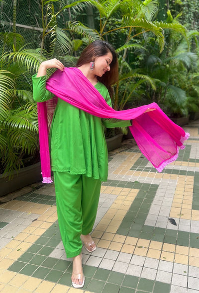 Parrot green salwar set
