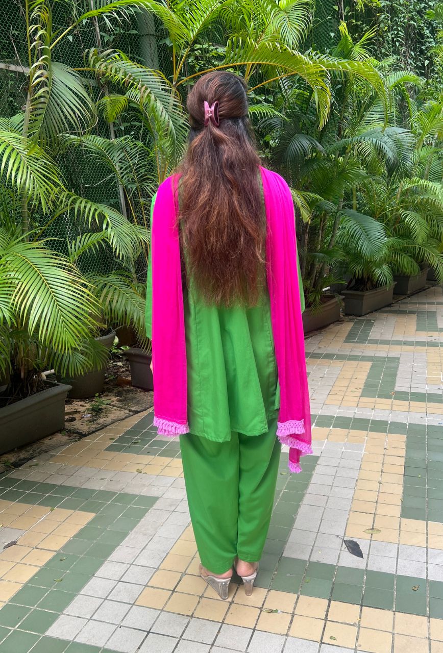 Parrot green salwar set
