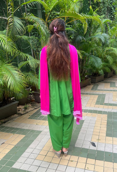 Parrot green salwar set