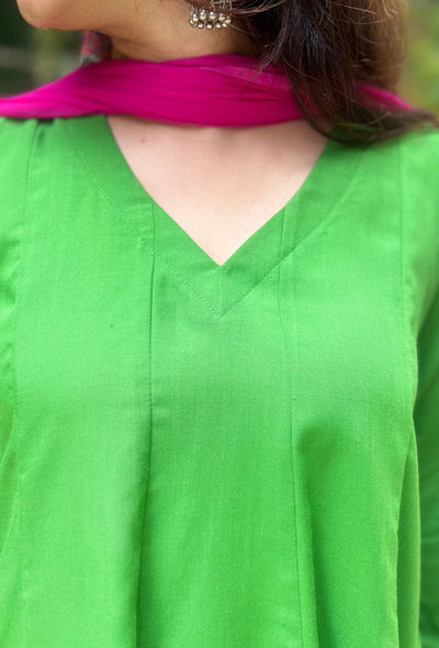 Parrot green salwar set