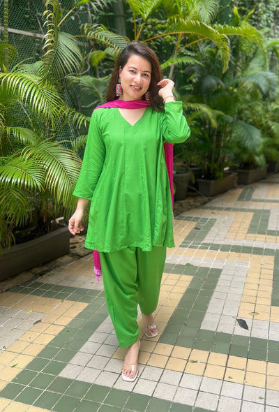 Parrot green salwar set