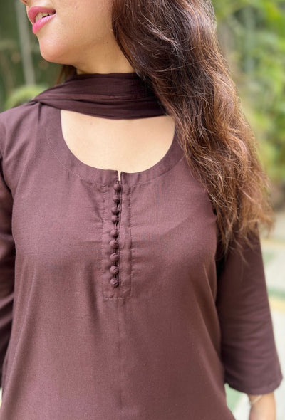 Mocha brown potli farsi salwar set