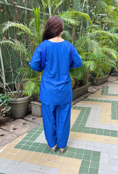 Blue potli farsi salwar set