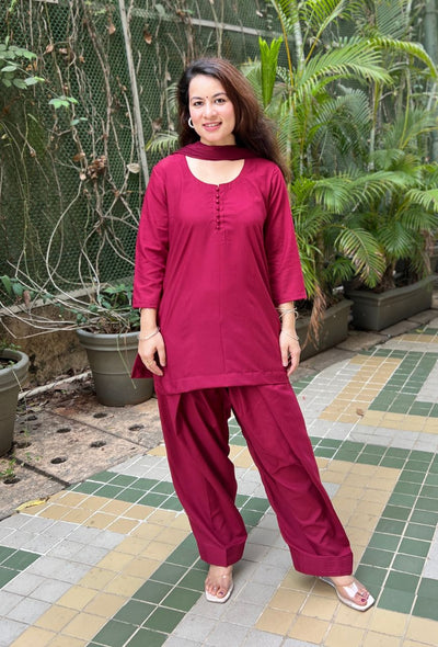 Maroon potli farsi salwar set