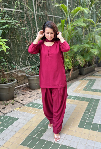 Maroon potli farsi salwar set