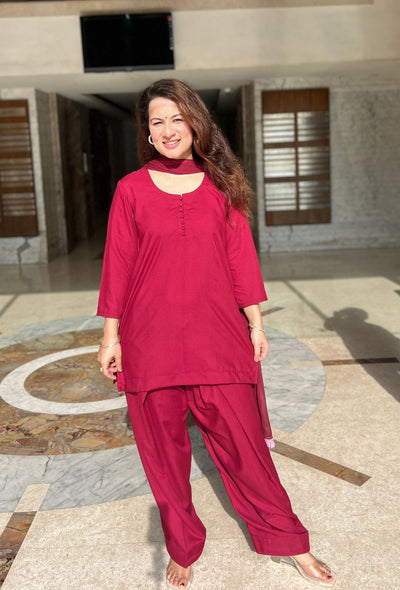 Maroon potli farsi salwar set