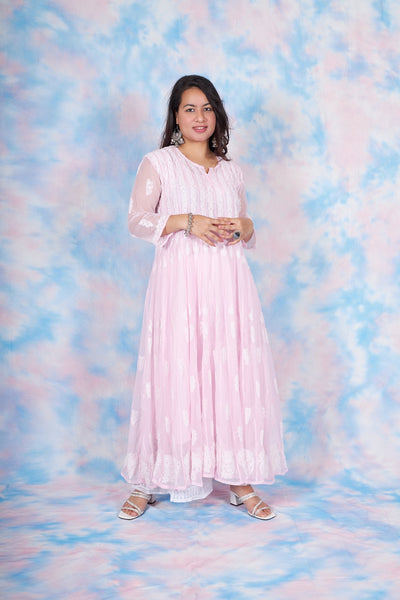 Gauri chappan kali with inner ( Set of 2) RangrezEthnic Baby Pink XS 