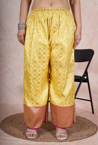 Banarsi palazzo RangrezEthnic Yellow XS 