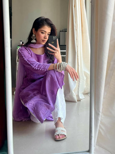 Kamya cotton kurta RangrezEthnic Lilac XS 