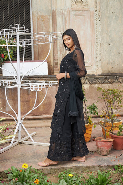 Rehnuma black georgette set(Set of 4) RangrezaEthnic 