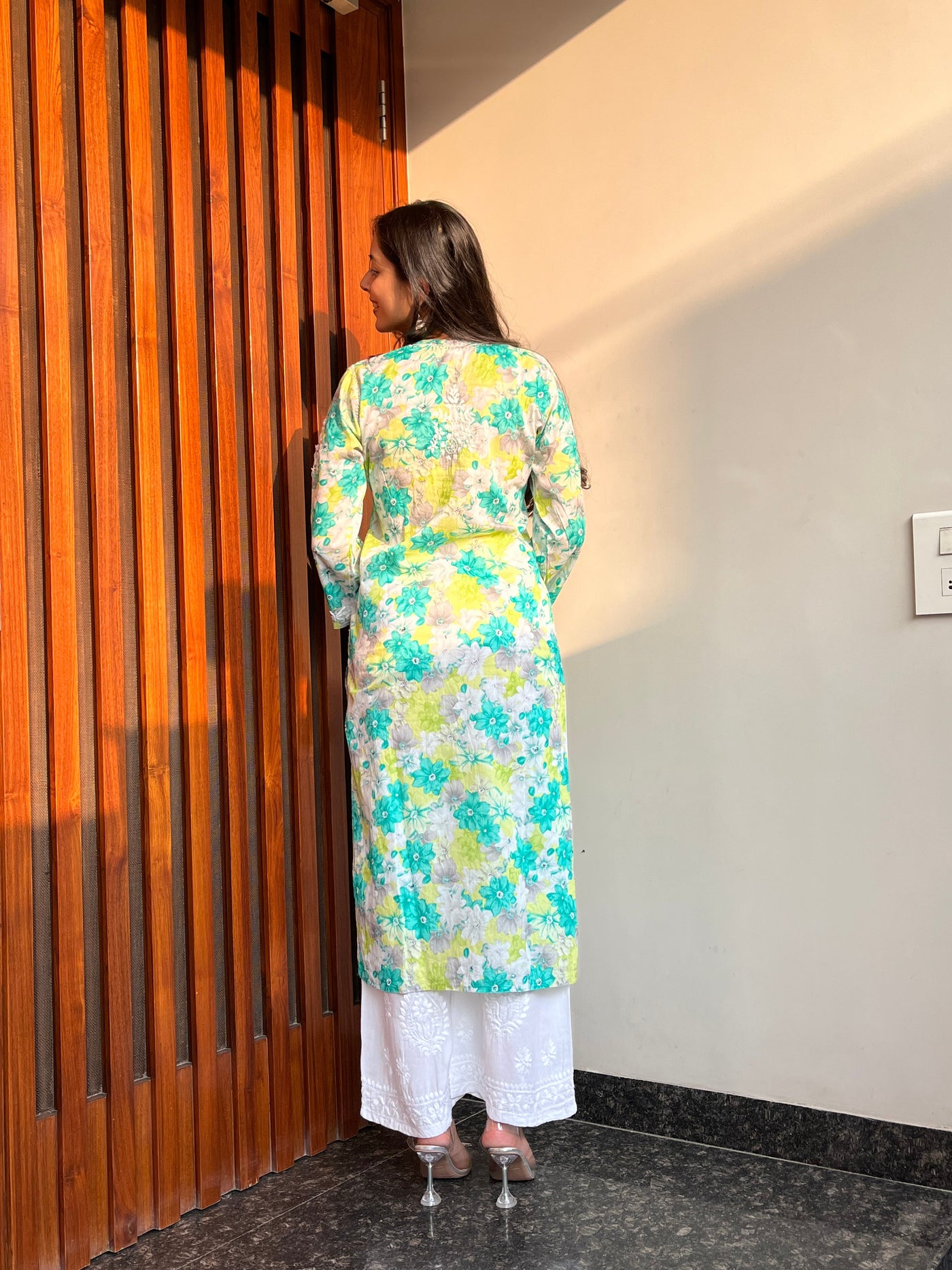 Leela chikankari mulmul kurta RangrezaEthnic 