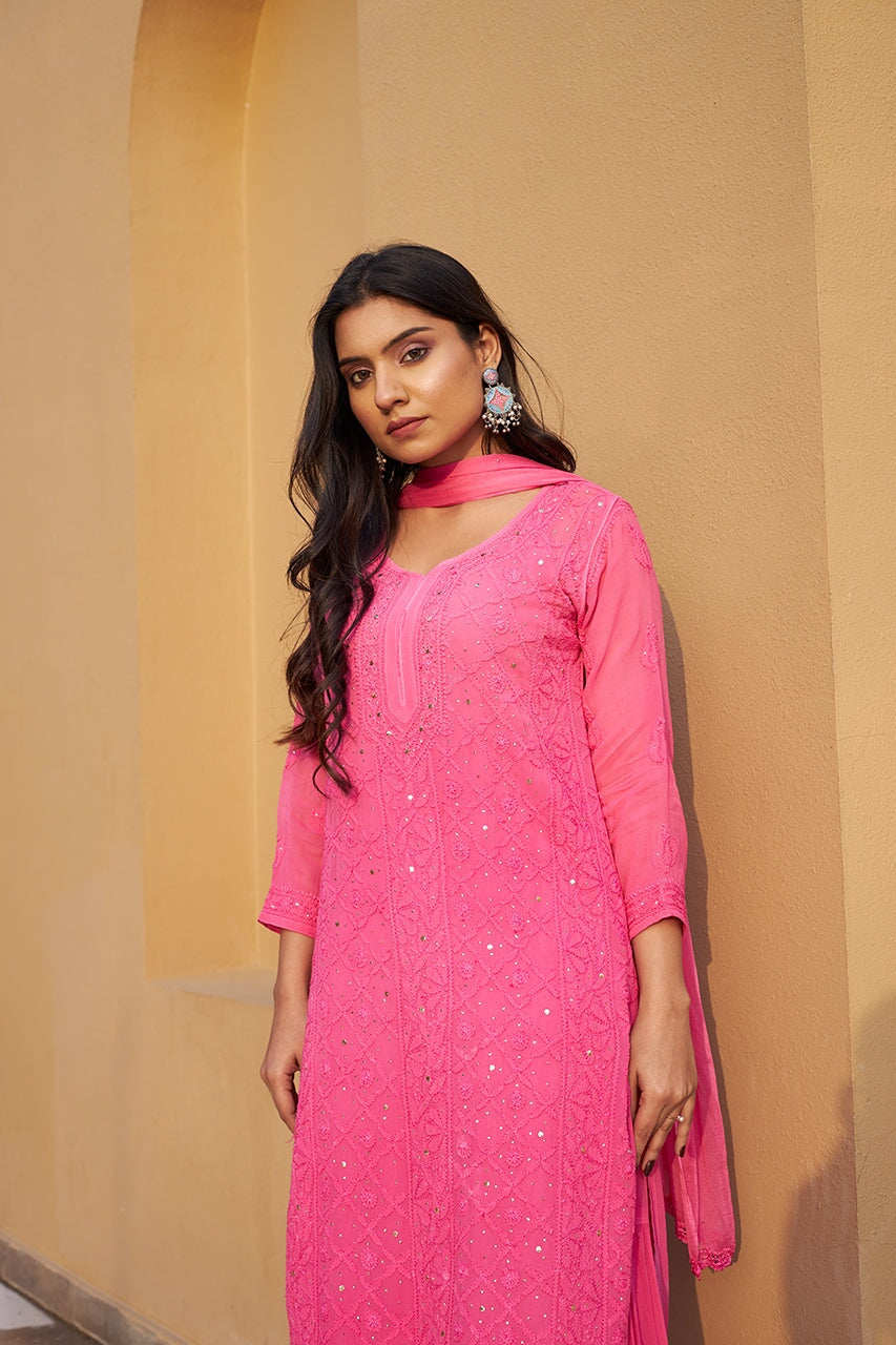 Noori pure georgette kurta and inner (Set of 2) RangrezaEthnic 