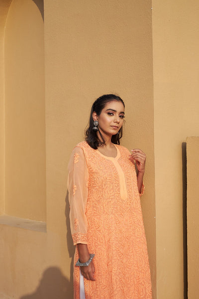 Ameera chiffon kurta with inner (Set of 2) RangrezEthnic 