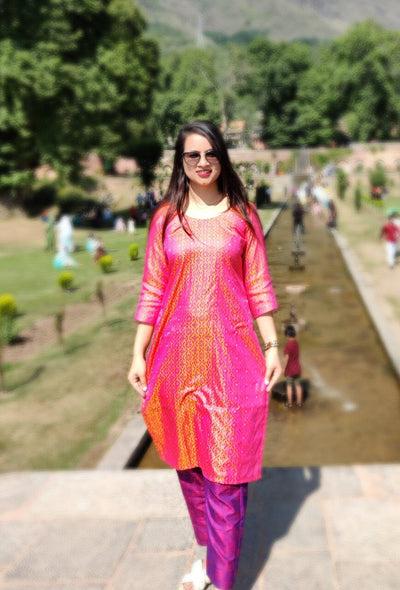 Ruhi banarsi silk kurta RangrezEthnic 