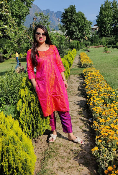 Ruhi banarsi silk kurta RangrezEthnic 