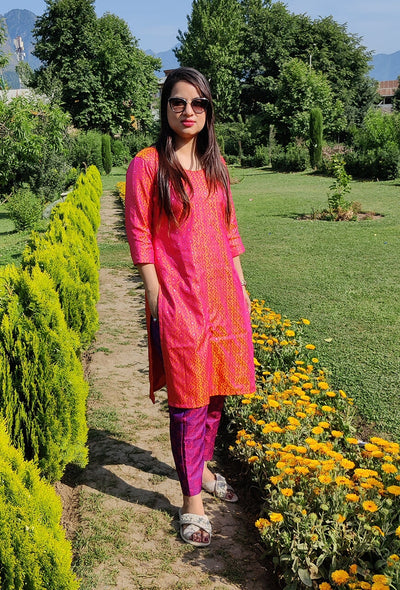 Ruhi banarsi silk kurta RangrezEthnic 